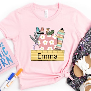 Customized Name Back To School Shirt, Apple Shirt, Hello Kindergarten Shirt, Here I Come Shirt, Back To School Shirt, First day Of School
