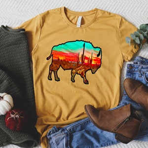 Wild West Buffalo Shirt, Wander Shirt, Desert Shirt, Stay Wild Shirt, Adventure Shirt, Western Shirt, American Buffalo Shirt, Road Trip