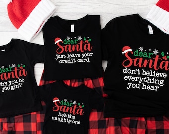 Dear Santa 2 small Black Sweatshirts and 2 youth Sweatshirts