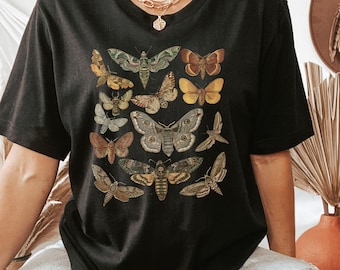 Schmetterling Shirt, Motte Shirt, Cottagecore Shirt, Fehler Shirt, ästhetisches Shirt, Cottage Core Shirt, Goblincore T-Shirt, Dark Academia Shirt