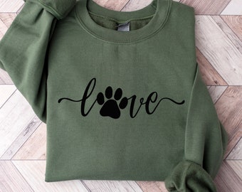 Dog Lover Sweatshirt, Love Paw Shirt, Dog Lover Shirt, Valentine’s Day Shirt, Valentine’s Day Gift