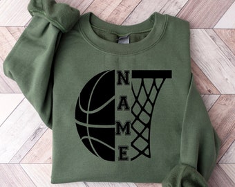 Customized Basketball Sweatshirt, Your Name Basketball Shirt, Personalized Basketball Shirt, Game Day Shirt, Basketball Season Tee