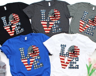 Camiseta Love USA, Camiseta do Dia da Independência, Camiseta do 4 de Julho, Camiseta Patriótica, Camiseta Americana, Camiseta América, Camiseta do 4 de Julho, Camiseta da Bandeira dos EUA