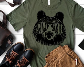 Papa Bear Sunglass, Papa Bear Shirt, Dad Shirt, Father&#39;s Day t-shirt, husband present, family shirt matching shirts, Father&#39;s Day Gift