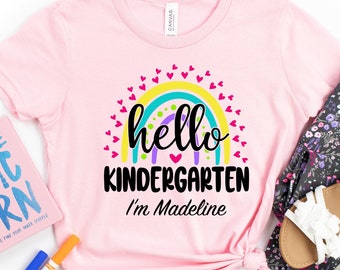 Hello Kindergarten Shirt, Kindergarten Shirt, Back To School Shirt, First day Of School Shirt, Hello Kindergarten Teacher, Teacher Shirt DTG