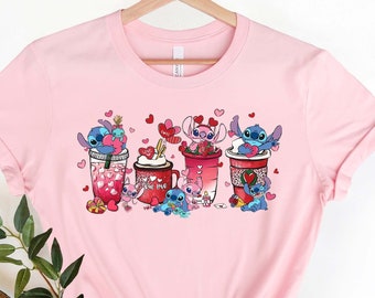 Camiseta de café de San Valentín, camiseta de pareja de San Valentín, camiseta divertida de café con leche, regalo de San Valentín para los amantes del café