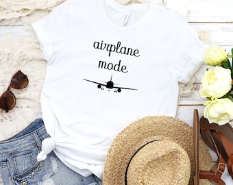 Camiseta de modo avión, camiseta de viaje, camiseta de vacaciones, camiseta de aventura, camiseta de viaje, camisetas familiares, camisetas divertidas,