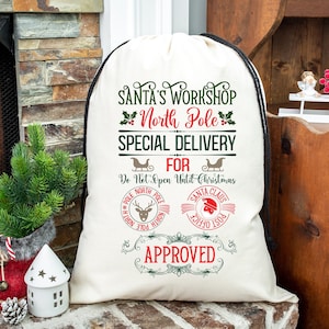Personalized Christmas Bag, Christmas Gift, Santa Bag, Oversized Santa Sack, Christmas Bag, Bag For Presents, Custom Santa Sack