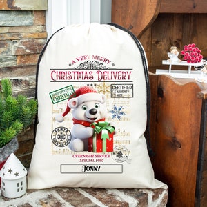 Personalized Christmas Bag, Christmas Gift, Santa Bag, Oversized Santa Sack, Christmas Bag, Bag For Presents, Custom Santa Sack