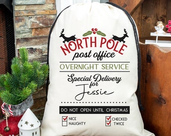 Bolsa de Papá Noel gigante personalizada, saco de Papá Noel extragrande, bolsa de Navidad personalizada, bolsa para regalo, regalo de Navidad, saco de Papá Noel personalizado, bolsa tipo saco