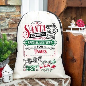 Personalized Christmas Bag, Christmas Gift, Santa Bag, Oversized Santa Sack, Christmas Bag, Bag For Presents, Custom Santa Sack