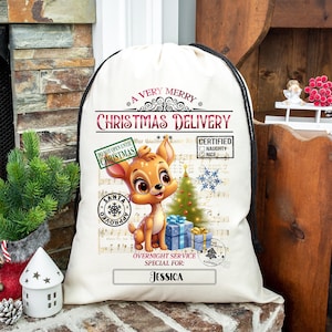 Personalized Christmas Bag, Christmas Gift, Santa Bag, Oversized Santa Sack, Christmas Bag, Bag For Presents, Custom Santa Sack