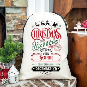 Personalized jumbo Santa bag, oversized Santa sack, Personalized Christmas bag, bag for present, christmas gift, custom Santa sack, Sack Bag