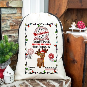 Personalized Christmas Bag, Christmas Gift, Santa Bag, Oversized Santa Sack, Christmas Bag, Bag For Presents, Custom Santa Sack