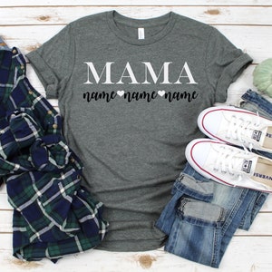 Mama Custom Personalized T-Shirt, Mother&#39;s Day Shirt, Mama With Names Shirt, Mom Shirt, Family Shirt