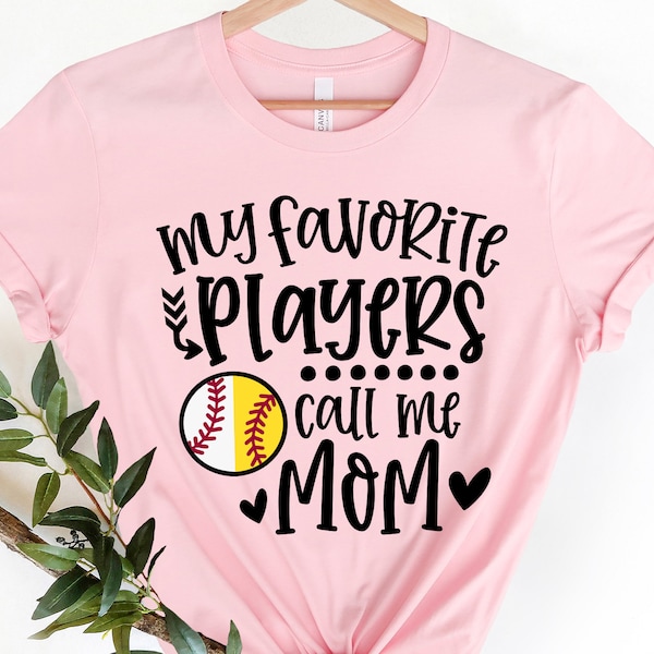 My Favorite Players Call Me Mom Shirt, Retro Softball Mom Shirt, Softball Shirt, Baseball Shirt, Baseball Mama Shirt, Game Day Shirt