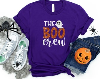 Camiseta de Boo Crew, camiseta de Boo, camiseta de Halloween, disfraces de Halloween, camisetas de Halloween, camiseta de calabaza