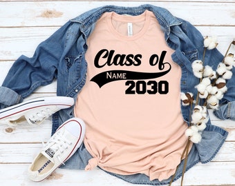 Class Of 2030 Shirt, Graduation Class of Personalized T-Shirt, Class Of 2030, Graduation Tshirts, School Shirt