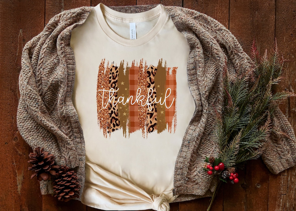 Blessed Shirt Thanksgiving Shirt, Leopard Shirt Womens Thankful Shirt, Fall Shirt, Cute Fall, Thankful Blessed Thankful Shirt