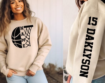 Sudadera de baloncesto personalizada, camiseta de baloncesto con tu nombre, camiseta de baloncesto de tu equipo, camiseta de baloncesto para mamá, camiseta de baloncesto personalizada