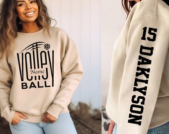 Customized Volleyball Sweatshirt, Your Name Volleyball Shirt, Custom Volleyball Shirt, Volleyball Mom Shirt, Custom Volleyball Mom Shirt
