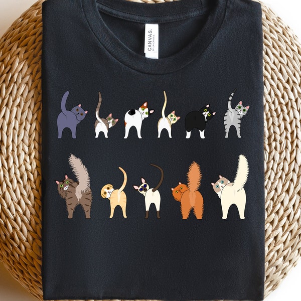 Doodle Cat Butt Theme Shirt, Cottagecore Shirt, Cat Shirt, Cottage Core, Aesthetic Shirt, Teacher Shirt, Birthday Shirt