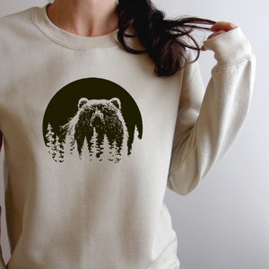 Mountain Silhouette Bear Shirt, Bear T Shirt, Camping T Shirt, Wilderness Travel Tee, Wanderlust, Mountain Camp