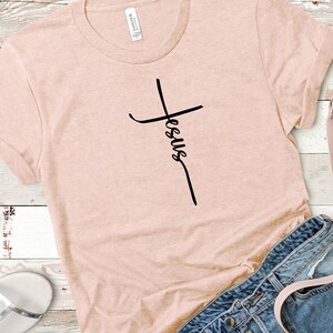 Jesus Vertical Cross Shirt Faith Shirts Inspirational Mom Shirts ...