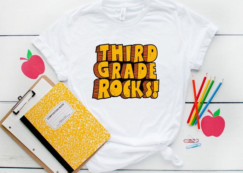 Third Grade Rocks Shirt, Hello Third Grade Shirt, Back to School Shirt ...