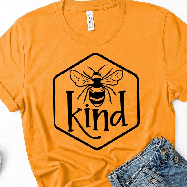 Camiseta Bee Kind, Camisetas com Frases, Camiseta Seja Gentil, Presente para Amantes de Abelhas, Camiseta Bee, Camiseta Feliz e Gentil, Camiseta Motivacional, Camiseta Mãe com Citação Positiva