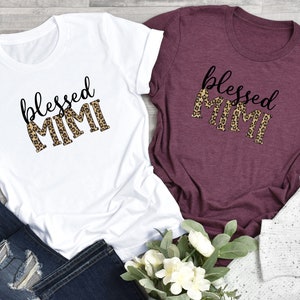 Leopard Print Blessed Mimi Shirt, Mother&#39;s Day Shirt, Valentines Day Shirt, Gift For Her, Mother&#39;s Day Gift, Gift for Mom, Mama Shirts