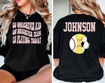 Anpassad softbolltröja, basebolltröja, softbolltröja, välj vilket barn i vilket lag, softbollmammatröja, basebollmammatröja