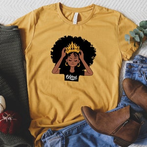 Afro Queen Shirt, Afro Woman Shirt, Juneteenth Shirt, Birthday Shirt, Sistas Black Queen Shirt, Black History Month Shirt, Proud Black Woman