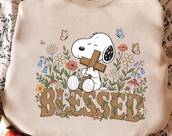 Cute Puppy Blessed Christian Shirt ,Blessed Sweatshirt, Faith Puppy Shirt, Cute Christian Dog Tee, Religious Floral Shirt, Faith shirt