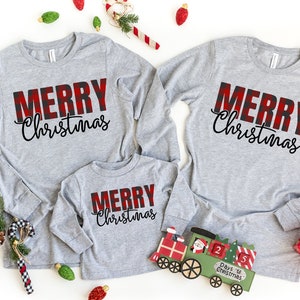 Buffalo Plaid Christmas Shirt, Christmas Sweatshirt, Christmas Shirts For Family, Holiday Family Group Shirts, Santa Shirt, Christmas Tree