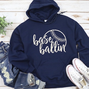 Base Ballin, Baseball Mom Shirt, Baseball Sweatshirt, Baseball Hoodies, Baseball Shirt, Game Day Shirt, Baseball Season Tee