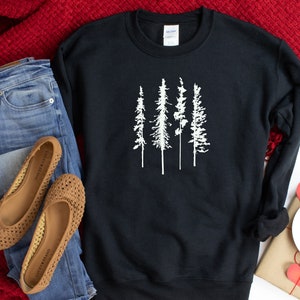 Pine Tree Shirt,  Tree Shirt, Tree Silhouette Shirt, Camp Outdoors Nature Campers T-Shirt Tent Forest Camper Nature Lovers Gift