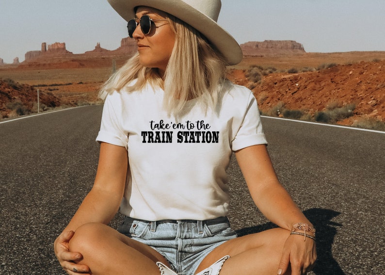 Take 'em To The Train Station Sweatshirt, Yellowstone Shirt, Rip Shirt, Western shirt, Road Trip Shirt image 3