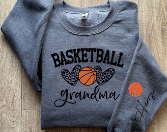 Customized Basketball Sweatshirt, Your Name Basketball Shirt, Basketball Grandma Shirt, Basketball Mom Shirt, Custom Basketball Shirt