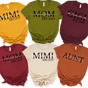 Mom Est Shirt, Valentines Day Shirt, Mother's Day Shirt, Mom Mimi Gigi Aunt Shirt Mother's Day Sweatshirt, Mother's Day Gift, Gift For Mom image 3