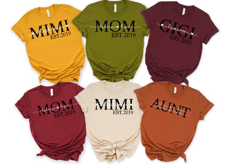 Mom Est Shirt, Valentines Day Shirt, Mother's Day Shirt, Mom Mimi Gigi Aunt Shirt Mother's Day Sweatshirt, Mother's Day Gift, Gift For Mom image 3