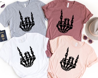Skeleton Rock Hands, Skeleton Finger Shirt, Metallica Shirt, Country Music Shirt, Nashville Shirt, Western Shirt
