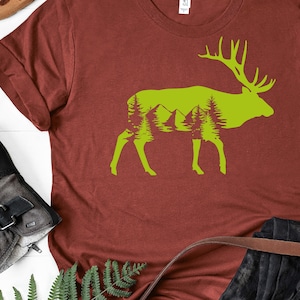 Elk Mountain Shirt, Deer shirt, Elk Shirt, Rocky Mountain Elk, Mountain shirt, hunting shirt, Elk shirt, Christmas Matching, Christmas Shirt