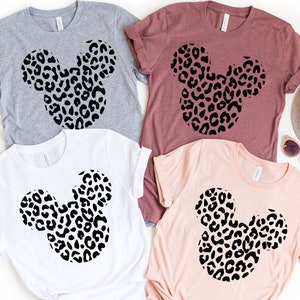 Bijpassend familieshirt, bijpassende vakantieshirt, shirt met luipaardprint oor, shirt met luipaardprint, shirt met jachtluipaardprint, bijpassende shirt cruise, shirt muisoor