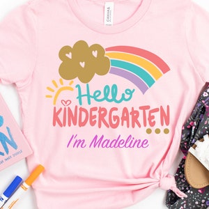 Hello Kindergarten I&#39;m Shirt, Hello Kindergarten With Name Shirt, Kindergarten Shirt, Back To School Shirt, First day Of School Shirt