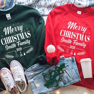 Customized Christmas Family Matching Shirt, Christmas Shirt For Family, Family Coordinating Tops, Personalized Pajama Top,Personalized Shirt