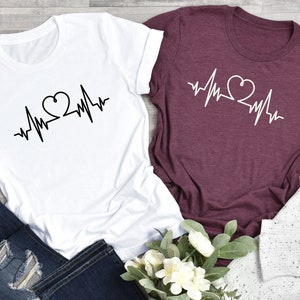 Chemise de battement de coeur de Saint-Valentin, chemise de battement de coeur, chemise de Saint-Valentin, chemise assortie de couple, cadeau de Saint-Valentin