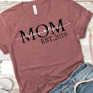 Mom Est Shirt, Valentines Day Shirt, Mother's Day Shirt, Mom Mimi Gigi Aunt Shirt Mother's Day Sweatshirt, Mother's Day Gift, Gift For Mom image 1