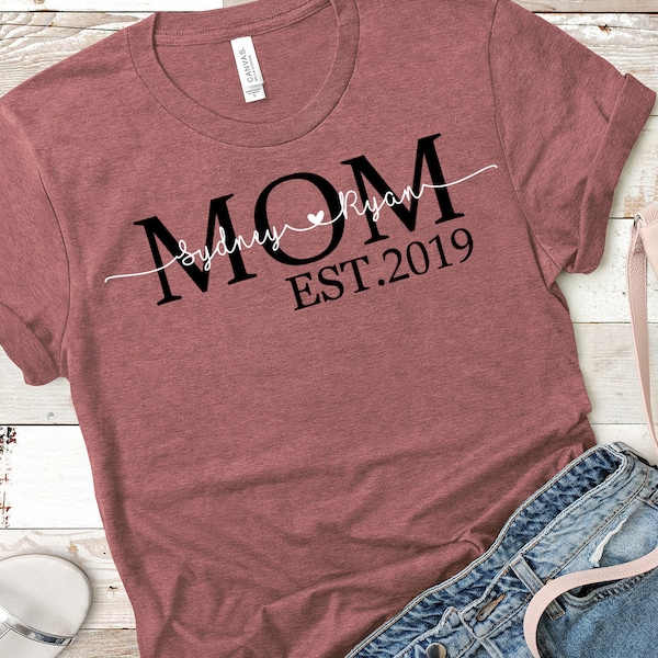 Mom Est Shirt, Valentines Day Shirt, Mother's Day Shirt, Mom Mimi Gigi Aunt Shirt Mother's Day Sweatshirt, Mother's Day Gift, Gift For Mom