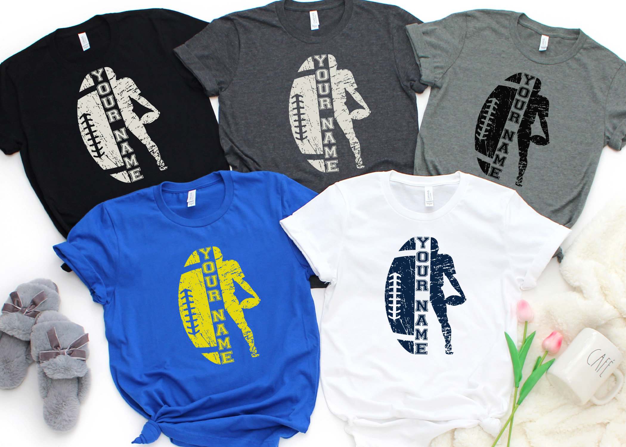 Camiseta de fútbol personalizada - Tu nombre de fútbol - Camiseta de fútbol - Camiseta del día del partido - Camiseta de la temporada de fútbol - Camiseta gráfica de fútbol